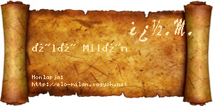 Élő Milán névjegykártya